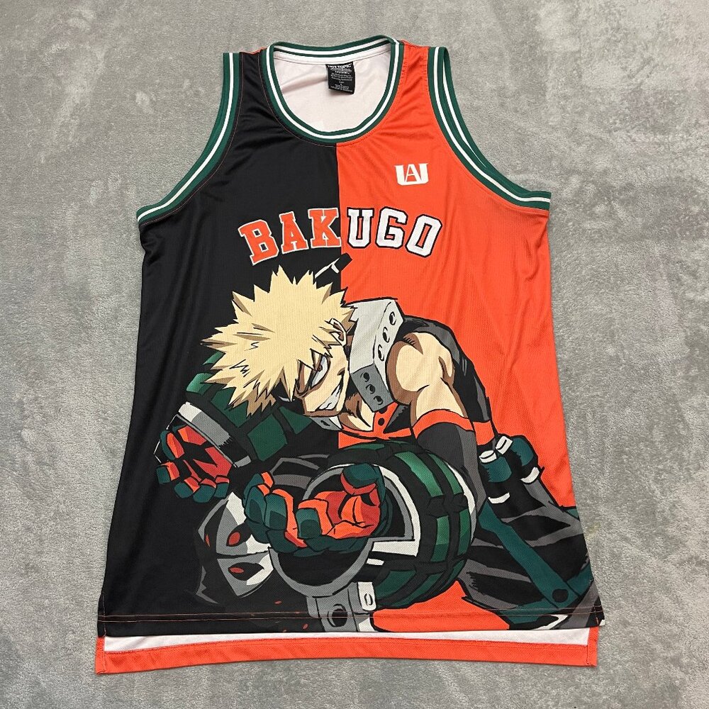 Bakugo My Hero Academia Funmation UA High Basketball Jersey Men’s Size Large